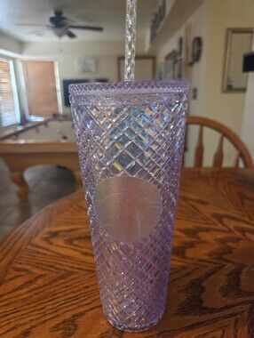 Starbucks Iridescent Lavender Diamond Tumbler with Straw